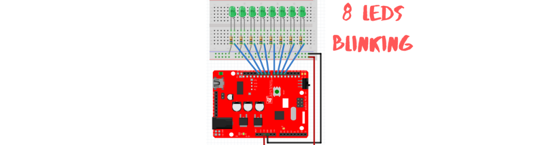 gizDuino Blinking 8 LEDs