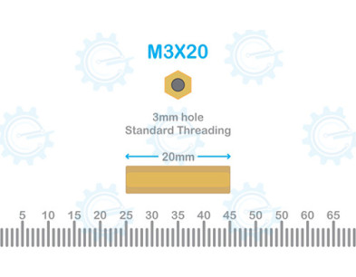 Brass Stud M3X20
