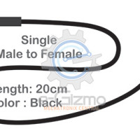 Male to Female Single Connecting Wire 20cm Black