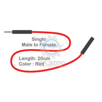 Male to Female Single Connecting Wire 20cm Red