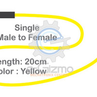 Male to Female Single Connecting Wire 20cm Yellow