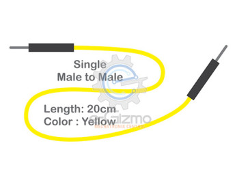 Male to Male Single Connecting Wire 20cm Yellow
