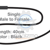 Male to Female Single Connecting Wire 40cm Black