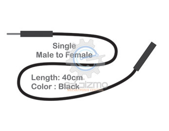 Male to Female Single Connecting Wire 40cm Black