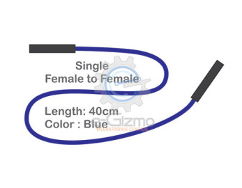 Female to Female Single Connecting Wire 40cm Blue
