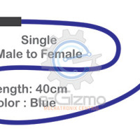 Male to Female Single Connecting Wire 40cm Blue