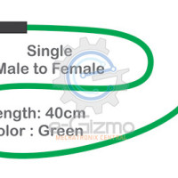 Male to Female Single Connecting Wire 40cm Green