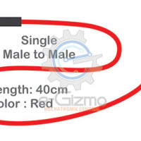 Male to Male Single Connecting Wire 40cm Red