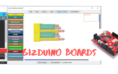gizDuino board in Ardublock