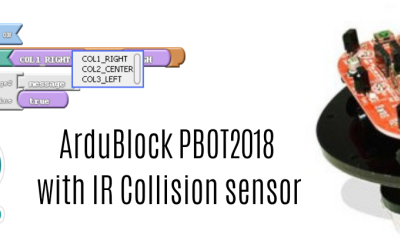 PBOT2018 and Ardublock – IR Collision sensors