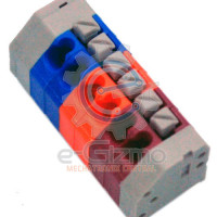 400V 6 Way Terminal Block Blue, Orange, Red