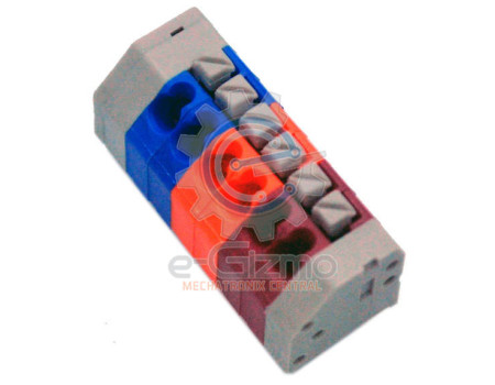 400V 6 Way Terminal Block Blue, Orange, Red