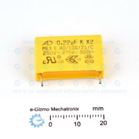 AD 0.22uF 250VAC MKP MEX Class X2 RFI Suppression