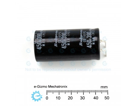 Rubycon 390uF/450V 105C Snap in Horizontal Mount MXK Series