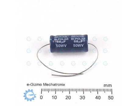 Bennic Bipolar Acoustic Capacitor 68uF 50WV Axial ( Non Polarized )