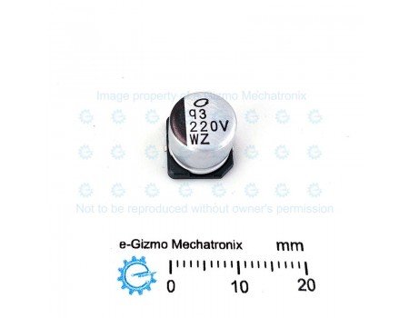 Nichicon 220uF 35V 105C SMD Electrolytic Capacitor UWZ Series