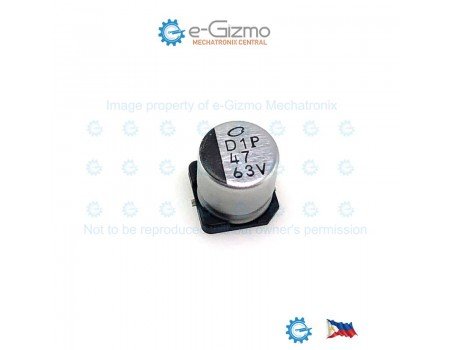 Nichicon 47uF 63V 105C SMD Electrolytic Capacitor UUX Series