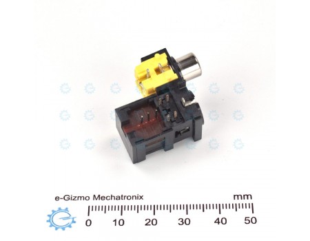 SMK 4-pin mini DIN + SPDT SW with RCA Jack PC Mount