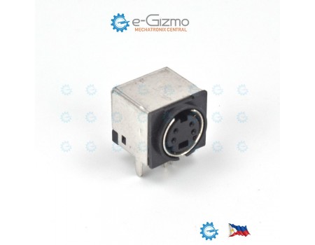 4-pins Shielded Mini DIN Female socket THT