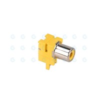 Yellow PCB Mount RCA Socket Jack PC Solderable