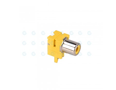 Yellow PCB Mount RCA Socket Jack PC Solderable