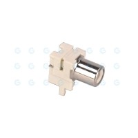 White PCB Mount RCA Socket Jack PC Solderable