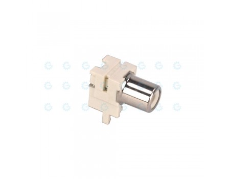 White PCB Mount RCA Socket Jack PC Solderable