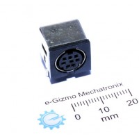 8-pins Shielded Mini DIN Female socket THT