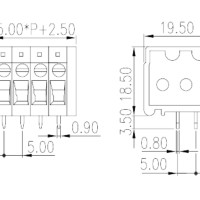 Dinkle PCB Screw Terminal Block 3-way 32A 5mm pitch DT-123