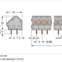 Wago Terminal Block  CAGE CLAMP 236-408 8pole 10A