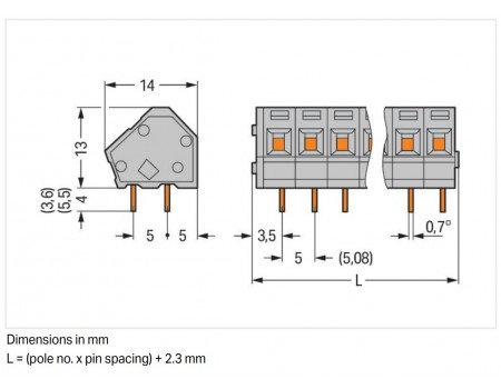 Wago Terminal Block  CAGE CLAMP 236-408 8pole 10A