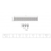 12-pole Barrier Terminal Block Connector 16A Brass