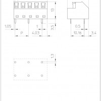 Teilbar 625 4-pole Screwless Terminal PC Solderable 10A
