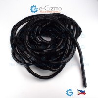 10Meters PE Spiral Cable Wire Wrap Organizer d12mm x 10M Black