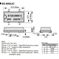 24.000000 MHz Crystal Oscillator 3.3VDC SG-8002JC SC SMD