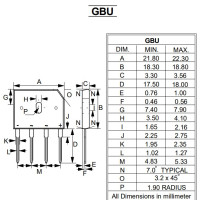 LiteON GBU808 8A 800V Bridge Rectifier