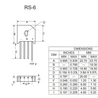 MCC RS806 8A 800V Bridge Rectifier RS-806 UL Certified