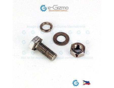 SS Hex Bolt & Nut M8 x 20mm Stainless Steel with Flat + Lock Washer