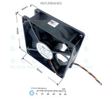 Foxconn  92x92mm 12VDC 0.6A 4000RPM Fan 4-wires Speed Out & PWM In PV903212PSPF