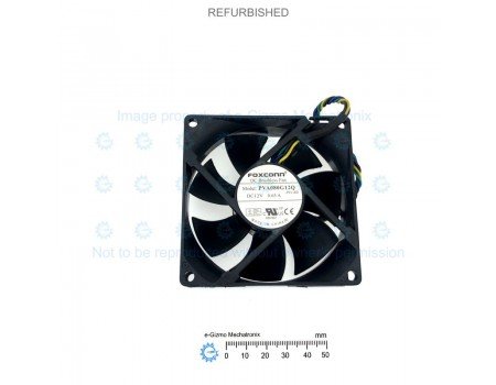 Foxconn 80x80mm 12VDC 0.65A 4600RPM Fan 4-wires Speed Out & PWM InPVA080G12Q