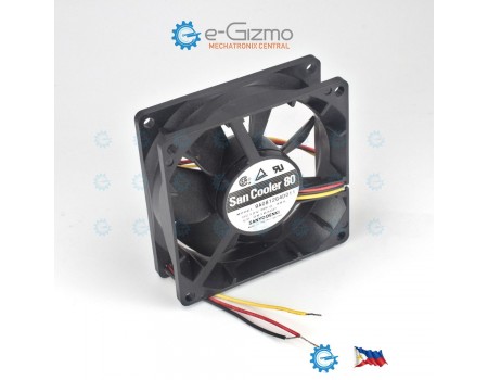 Sanyo Denki San Cooler 80x80x25mm 12V Fan with Stall Sensor UL TUV CSA