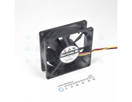 Sanyo Denki San Cooler 80x80x25mm 12V Fan with Stall Sensor UL TUV CSA