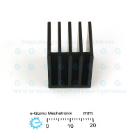 EHS-86a Extruded Aluminum Heatsink Black Anodized 19.2x19.2x23mm w/ Thermal Tape