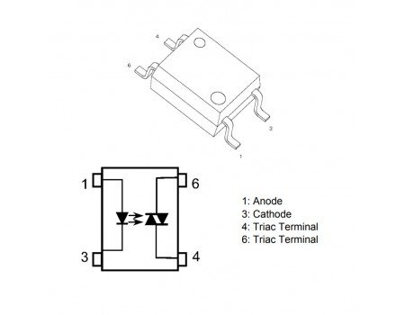 Toshiba TLP265J Triac Output Optocoupler 600V 70mA SO-6