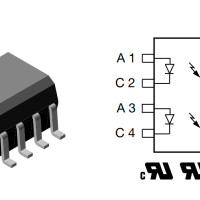 ILD206T Dual Channel Optocoupler Transistor Output AMD SOIC-8