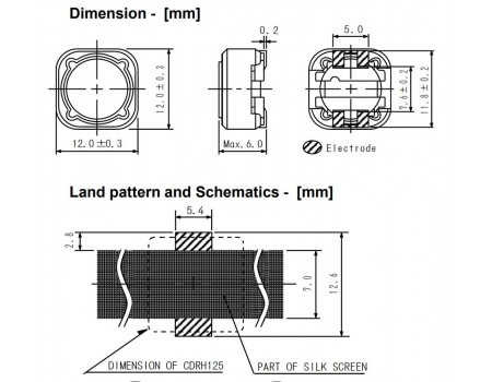 56uH 2.92A SMD Inductor CDRH125NP-560MC