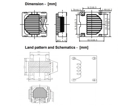 Sumida 2.8uH 7.4A SMD Inductor CEP12D38NP-2R8MC