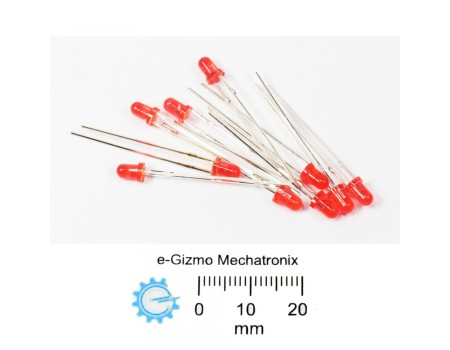 10s 3mm High Brightness LED rounded tip 