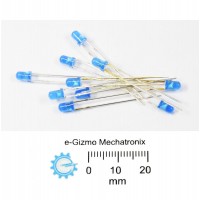 10s 3mm LED Blue High Brightness LED rounded tip