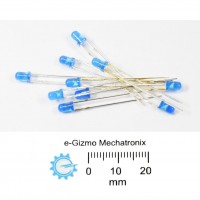 10s 3mm LED Blue High Brightness LED rounded tip